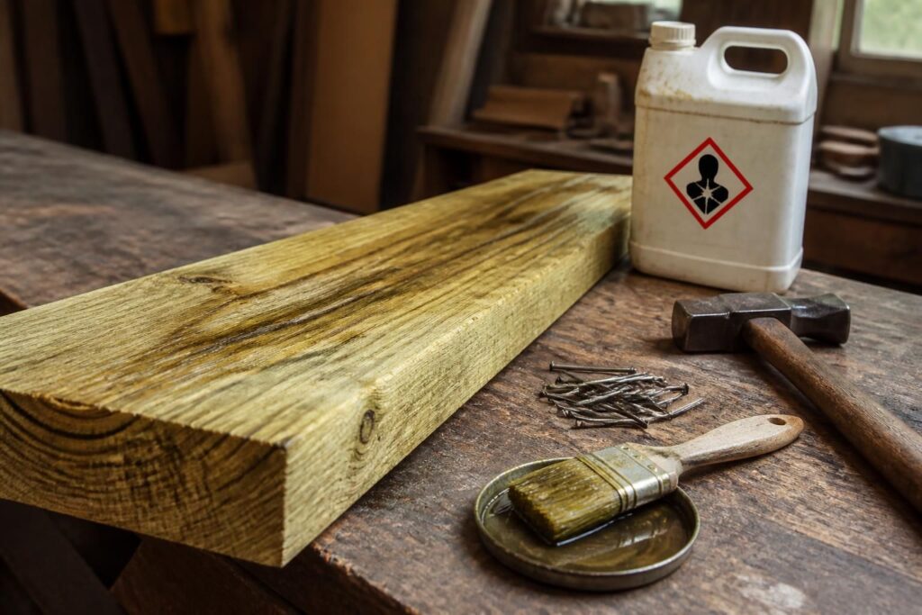 Quelle est la durée de toxicité du xylophène dans le bois traité ?