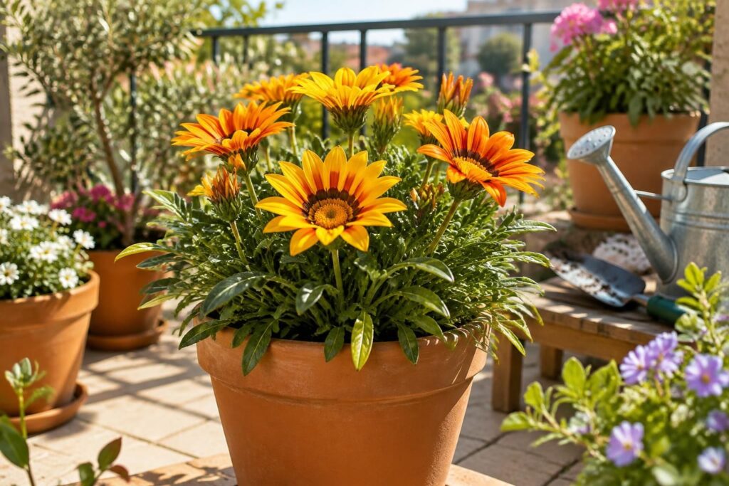 Gazania en pot : entretien, arrosage et conseils pour un balcon fleuri