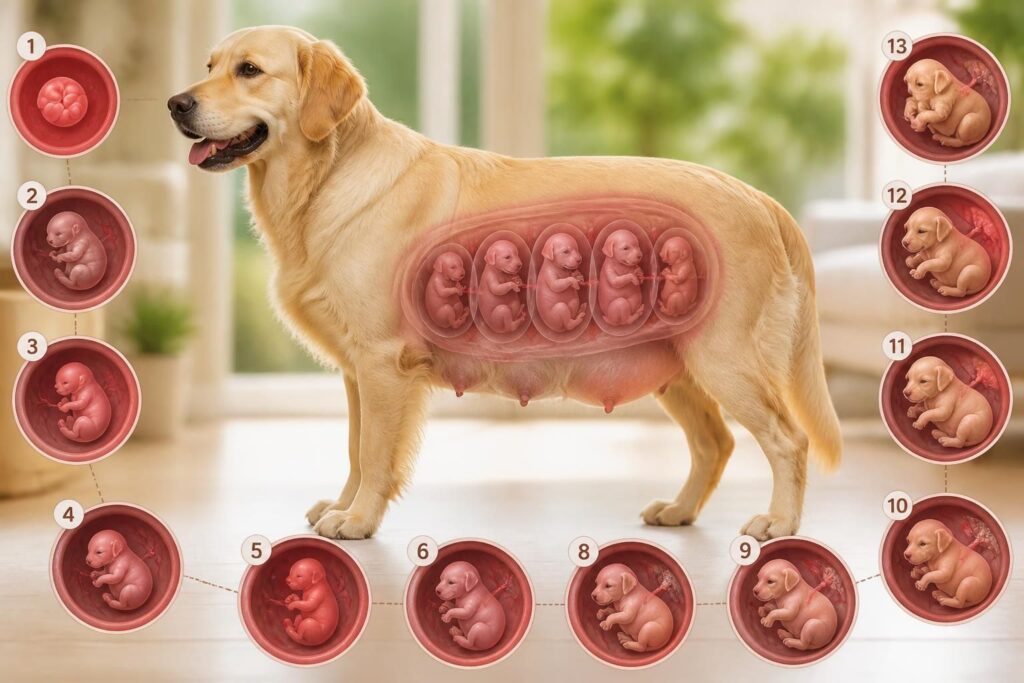 découvrez tout sur la gestation chez le chien : durée, méthode de calcul de la grossesse et suivi détaillé semaine par semaine pour bien accompagner votre chienne.