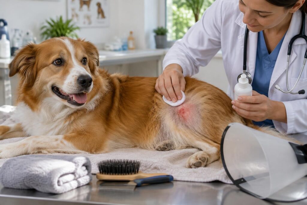 Hot spot chien : causes, traitements et temps de guérison de cette dermatite