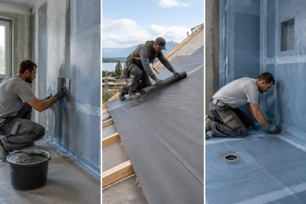 Pose membrane d’étanchéité : techniques pour murs, toitures et douches