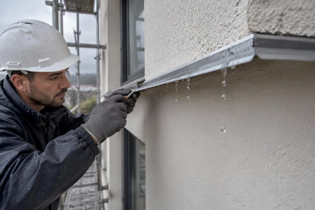 Profilé goutte d’eau façade : rôle et pose pour protéger vos murs extérieurs