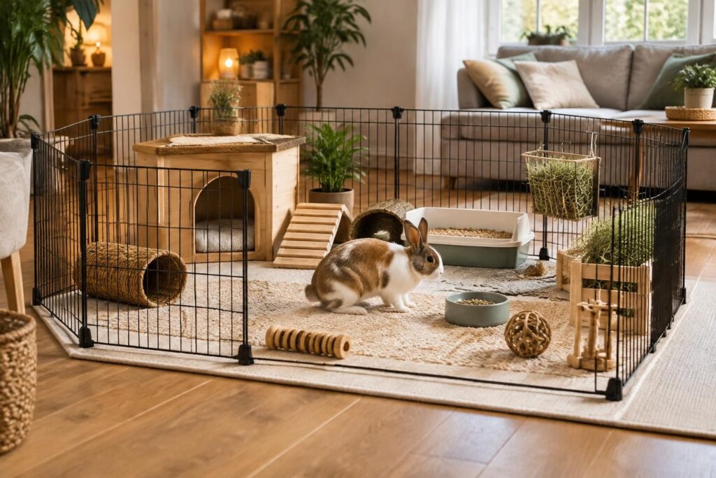 Cage à lapin intérieur design et pas cher pour un habitat confortable