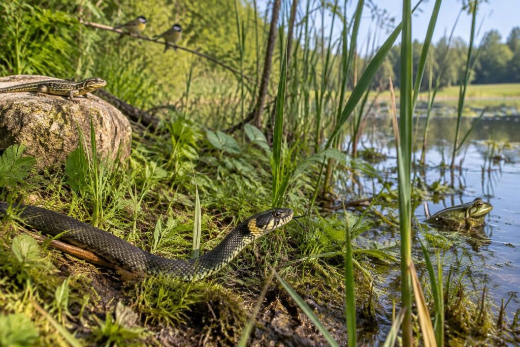 La couleuvre à collier et autres espèces courantes en milieu naturel
