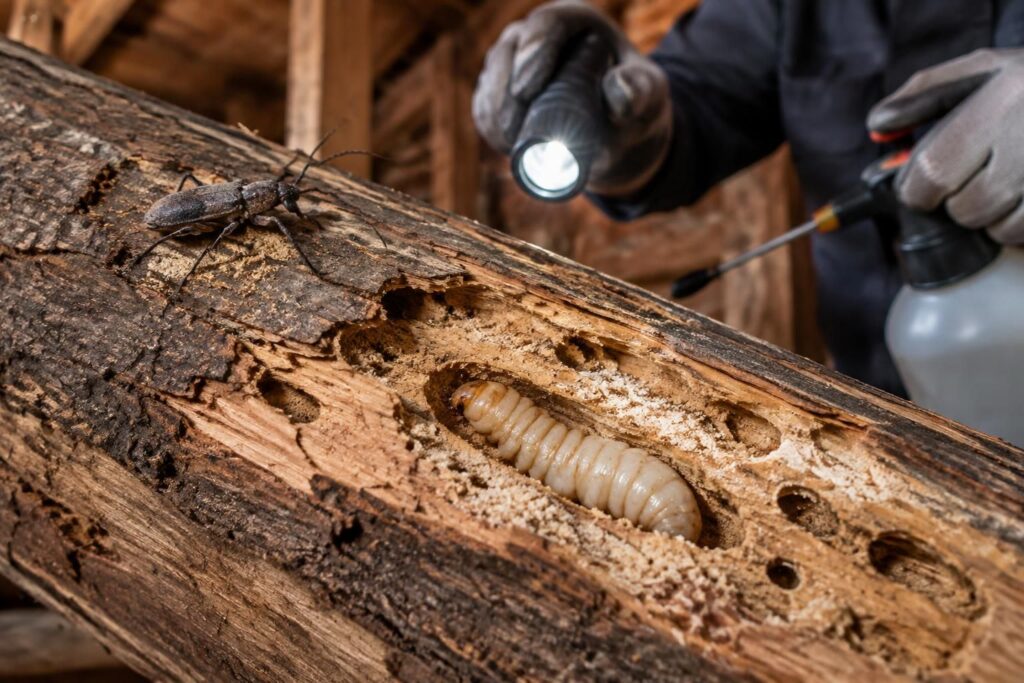 découvrez comment reconnaître une larve de capricorne, repérer les signes d’infestation et protéger durablement votre bois.