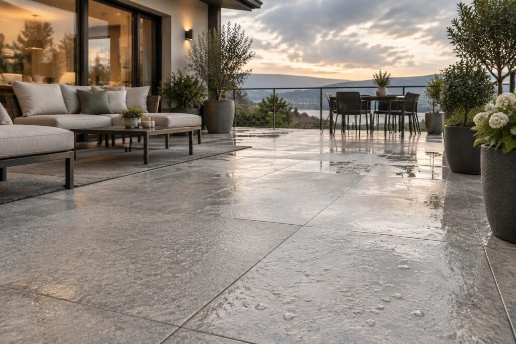 Revêtement de sol extérieur imperméable et antidérapant pour terrasse